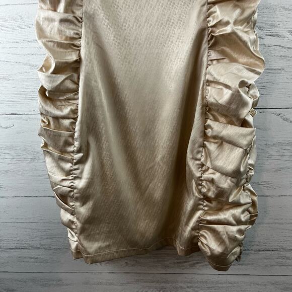 Princess Polly Champagne Sabir Mini Dress Size 6 - Picture 4 of 8